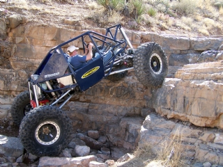 Habanero Falls - NM - Shawn crawling the last obstacle on Habanero Falls